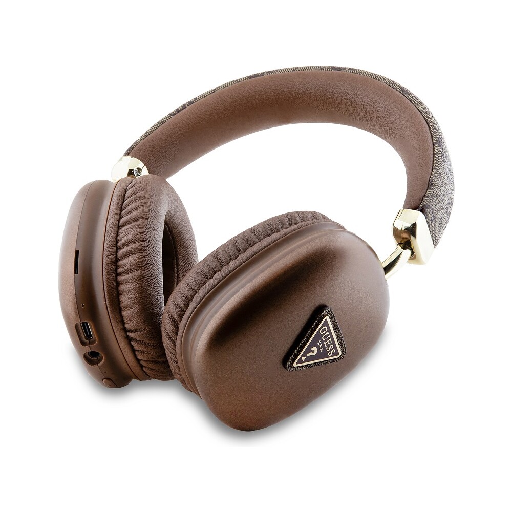 Guess-PU-Leather-4G-Triangle-Logo-Bluetooth-Stereo-Headphone-hnede