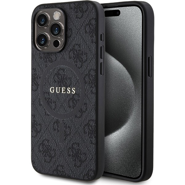 Guess-PU-Leather-4G-Colored-Ring-MagSafe-kryt-iPhone-15-Pro-Max-cerny