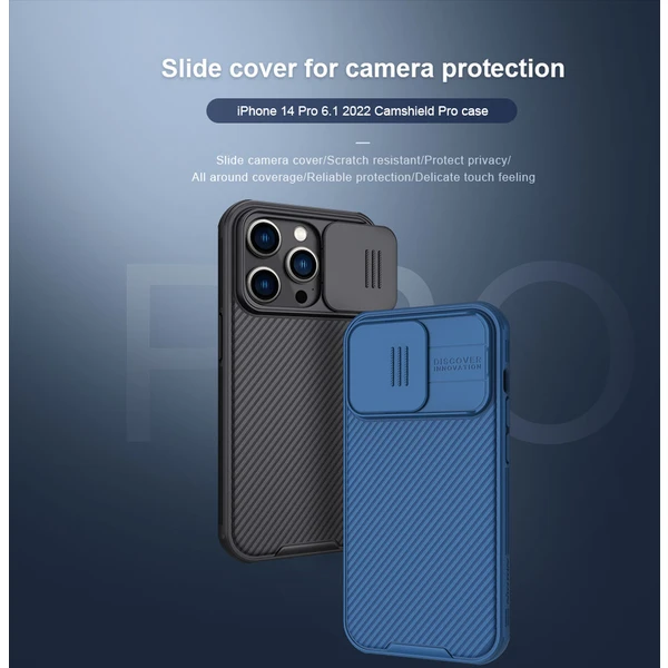 Nillkin CamShield Pro zadní kryt iPhone 14 Pro modrý - Pouzdra - Obrázek OFM4000601