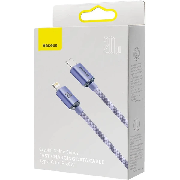 Baseus Crystal Shine Series kabel USB-C/Lightning (20W) 1,2m fialový - Kabely - Obrázek OJRL100501