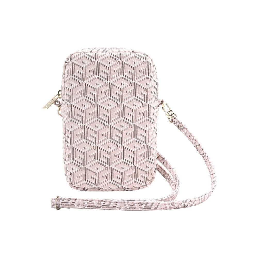 Guess-PU-G-Cube-Wallet-Phone-Bag-Zipper-ruzovy