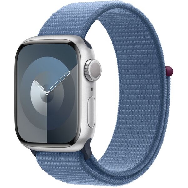 Apple-Watch-Series-9-41mm-Stribrny-hlinik-s-ledove-modrym-provlekacim-reminkem