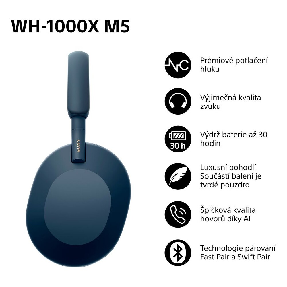 Sony-WH-1000XM5-bezdratova-sluchatka-modra