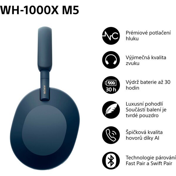 Sony-WH-1000XM5-bezdratova-sluchatka-modra