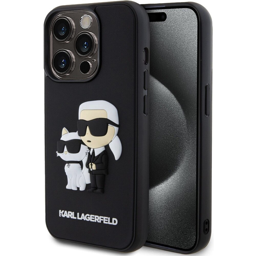 Karl-Lagerfeld-3D-Rubber-Karl-and-Choupette-kryt-iPhone-15-Pro-cerny
