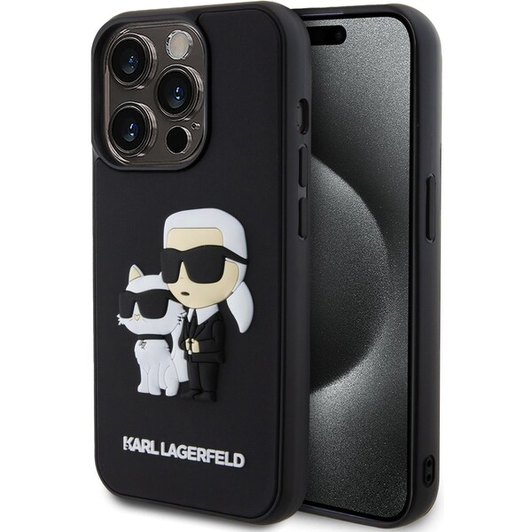 Karl-Lagerfeld-3D-Rubber-Karl-and-Choupette-kryt-iPhone-15-Pro-cerny