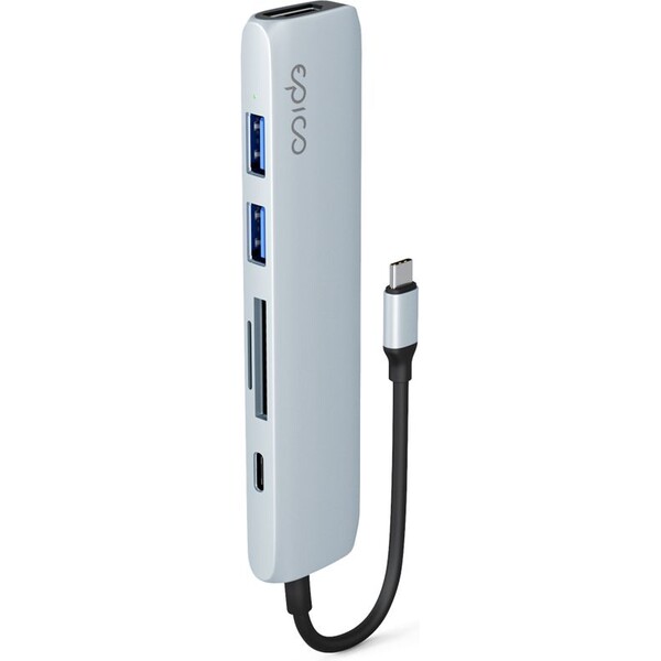 Epico-6v1-hlinikovy-hub-8K-s-USB-C-blankytne-modra
