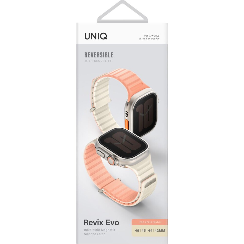 UNIQ-Revix-Evo-oboustranny-reminek-Apple-Watch-49-46-45-44-42mm-ruzovy-kremovy-