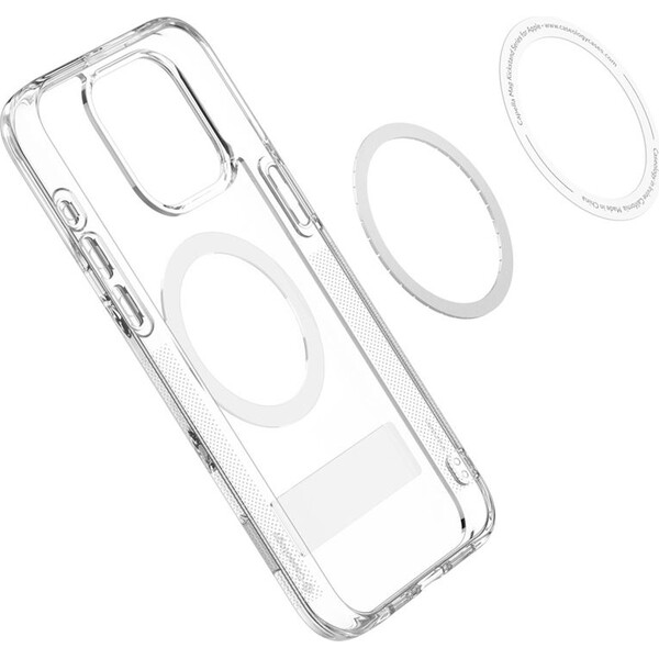 Spigen-Caseology-Capella-kryt-se-stojankem-s-MagFit-iPhone-15-Pro-Max-ciry-bily
