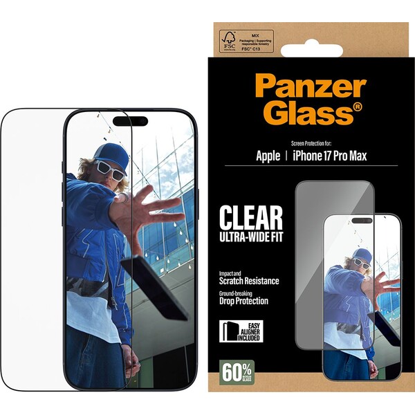 PanzerGlass-Ultra-Wide-Fit-sklo-Apple-iPhone-17-Pro-Max-s-instalacnim-rameckem