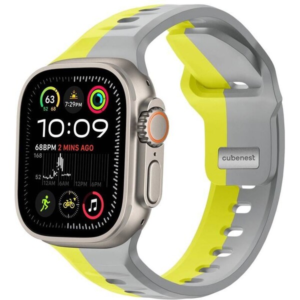 CubeNest-Premium-Silicon-Band-reminek-Apple-Watch-42-49-mm-sedy-zluty