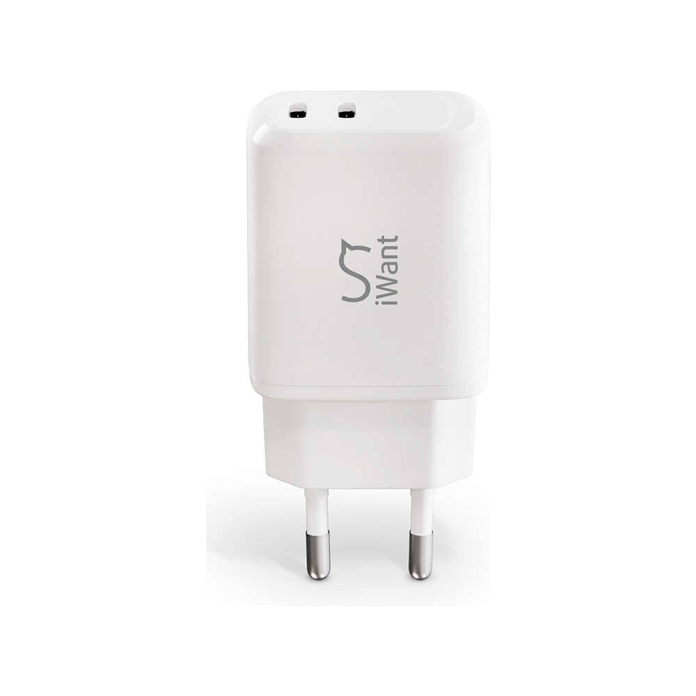 iWant-dvojita-USB-C-nabijecka-45W-bila