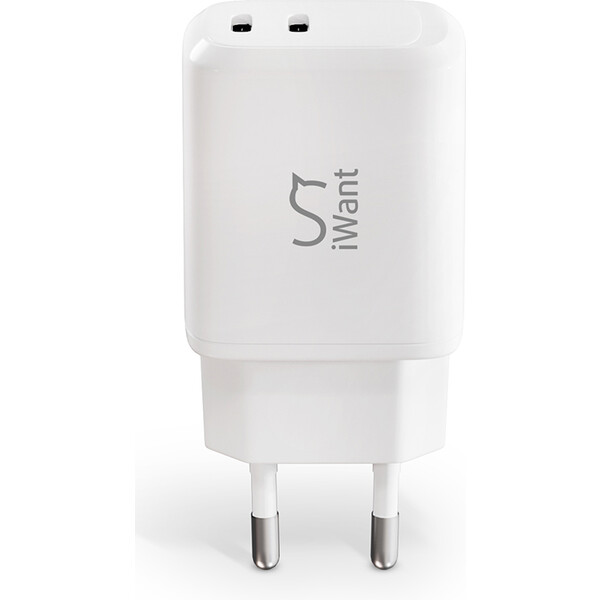 iWant-dvojita-USB-C-nabijecka-45W-bila