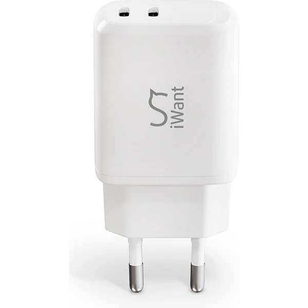 iWant dvojitá USB-C nabíječka 45W bílá - Nabíječky - Obrázek P57G100501