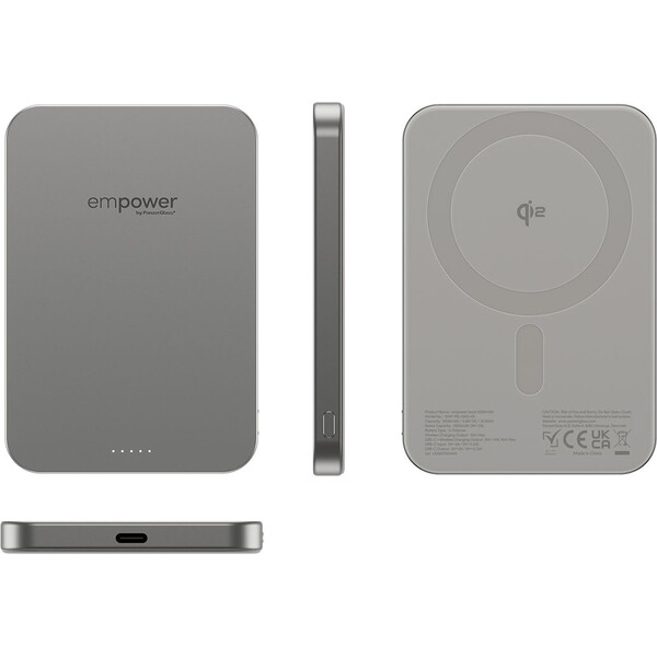 PanzerGlass-empower-bezdratova-Qi2-powerbanka-5000-mAh-MagSafe-seda