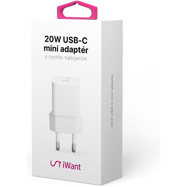 iWant-USB-C-PD-MINI-II-sitova-nabijecka-s-rychlonabijenim-20W-bila