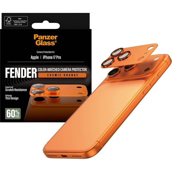 PanzerGlass-FENDER-hlinikova-ochrana-fotoaparatu-Apple-iPhone-17-Pro-oranzova
