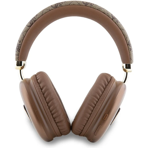Guess PU Leather 4G Triangle Logo Bluetooth Stereo Headphone hnědé - Sluchátka - Obrázek PDR2000N01
