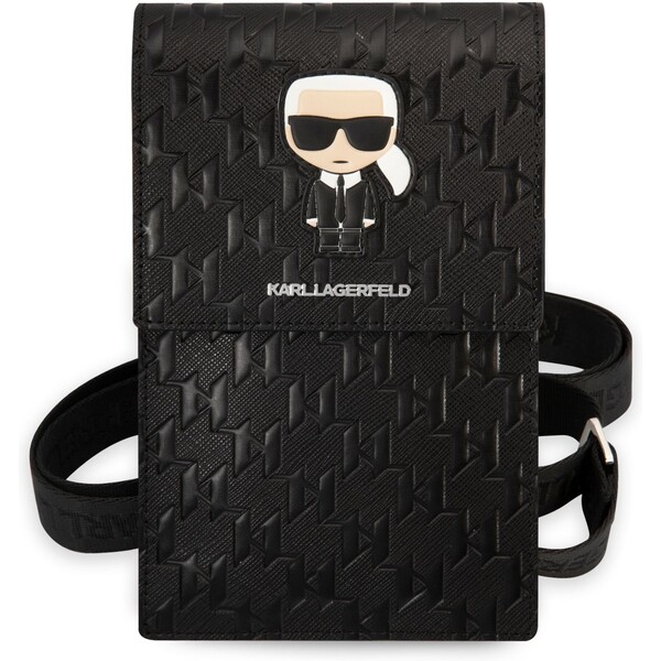Karl Lagerfeld Monogram Ikonik Wallet Phone Bag černé