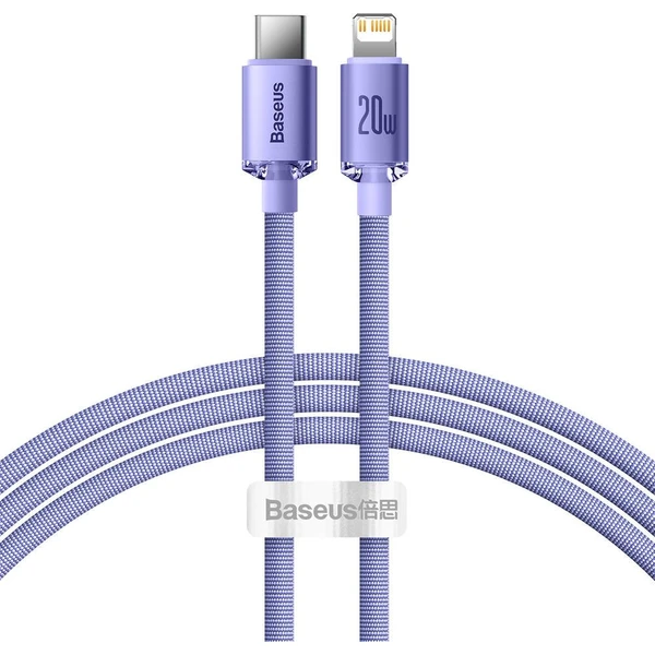 Baseus Crystal Shine Series kabel USB-C/Lightning (20W) 1,2m fialový - Kabely - Hlavní obrázek
