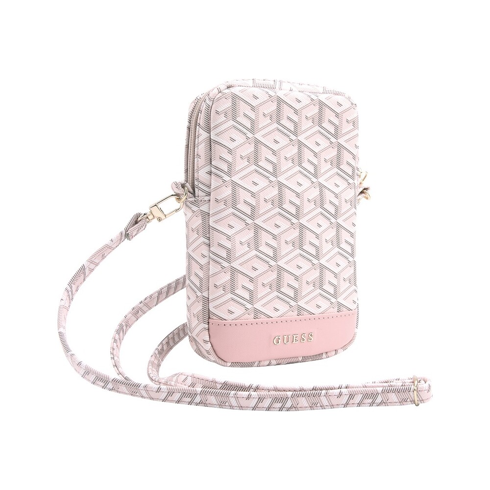 Guess-PU-G-Cube-Wallet-Phone-Bag-Zipper-ruzovy