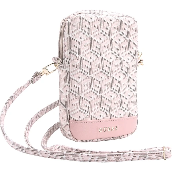 Guess PU G Cube Wallet Phone Bag Zipper růžový - Crossbody - Obrázek PK72000N01