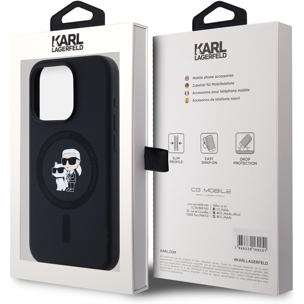 Karl-Lagerfeld-Liquid-Silicone-Karl-and-Choupette-Magsafe-zadni-kryt-iPhone-15-Pro-cerny