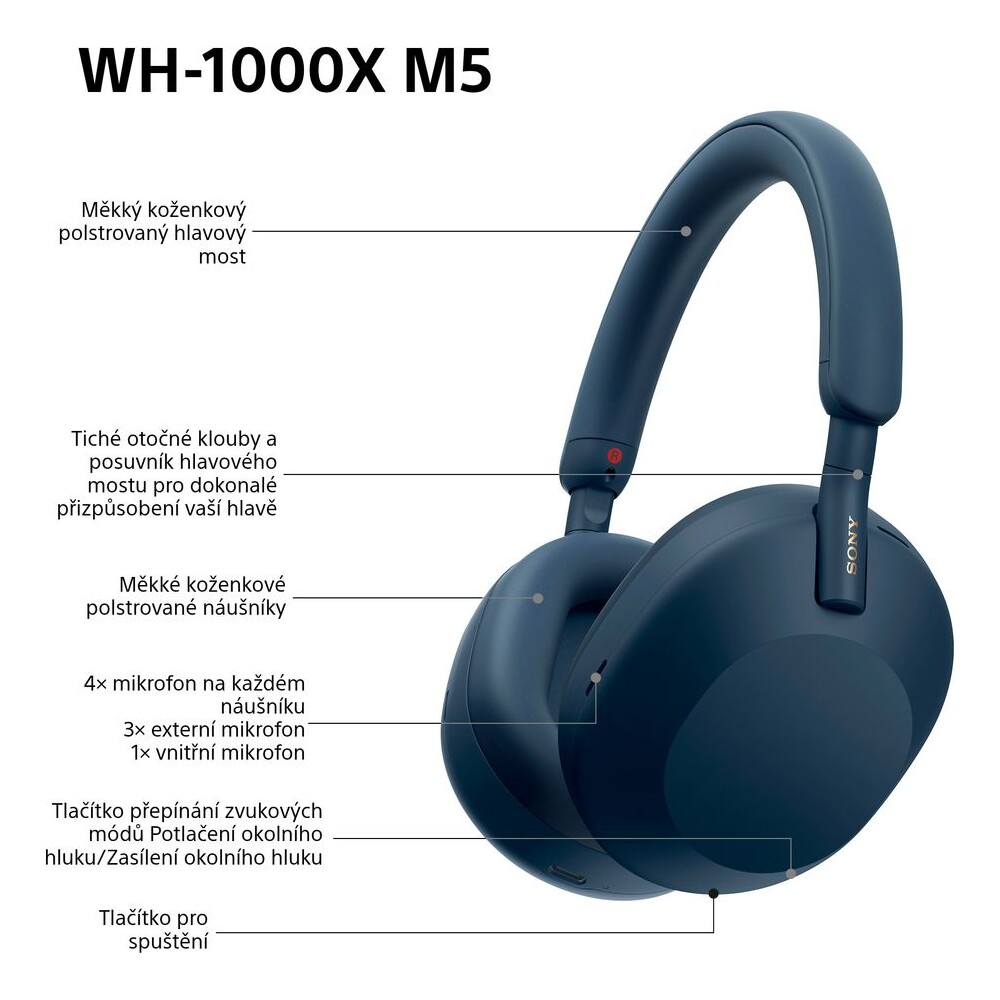 Sony-WH-1000XM5-bezdratova-sluchatka-modra