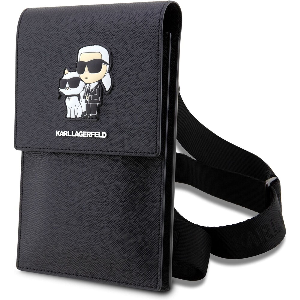 Karl-Lagerfeld-Saffiano-Metal-Logo-NFT-Wallet-Bag-pouzdro-cerne