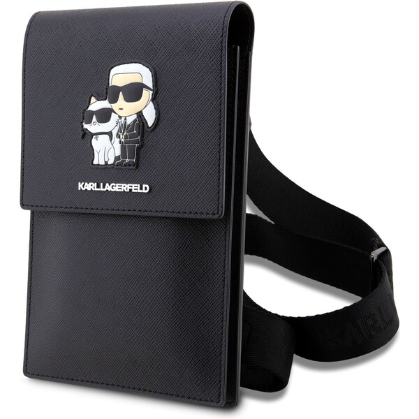 Karl-Lagerfeld-Saffiano-Metal-Logo-NFT-Wallet-Bag-pouzdro-cerne