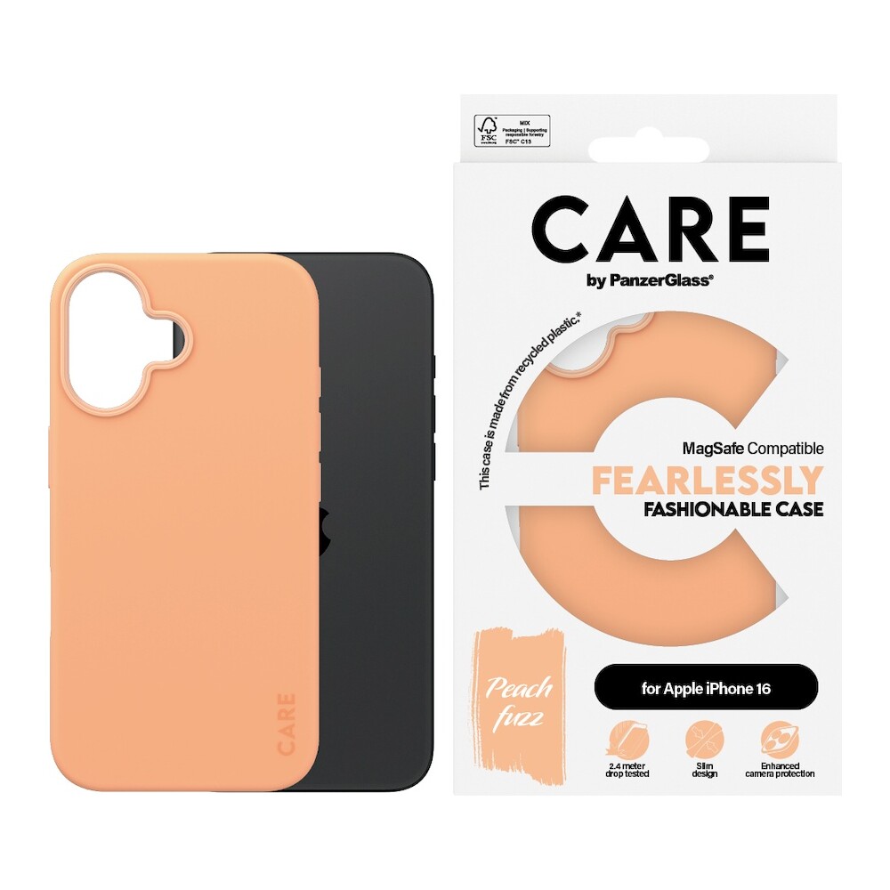 PanzerGlass-CARE-kryt-Apple-iPhone-16-MagSafe-Fearlessly-broskvovy