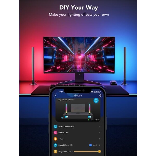 Govee-Smart-Gaming-Light-Bars-LED-Panely-Smart-Dual-ovladac