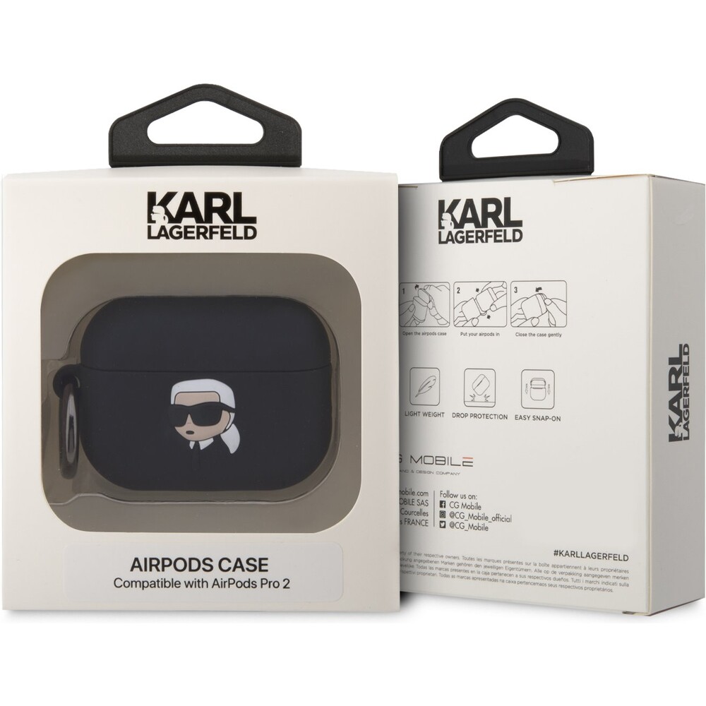 Karl-Lagerfeld-3D-Logo-NFT-Karl-Head-Silikonove-pouzdro-Airpods-Pro-2-cerne