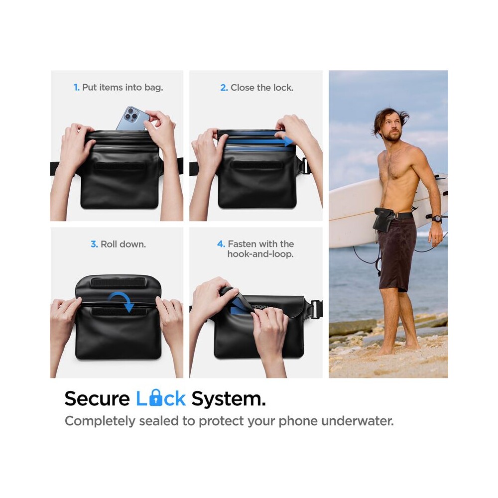 Spigen-Aqua-Shield-Floating-vodeodolne-pouzdro-WaterProof-Waist-Bag-A621-Set-cerny