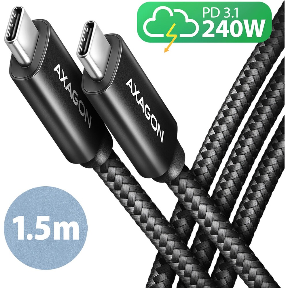 AXAGON-BUCM2-CM15AB-USB-C-USB-C-napajeci-kabel-240W-1-5m-cerny
