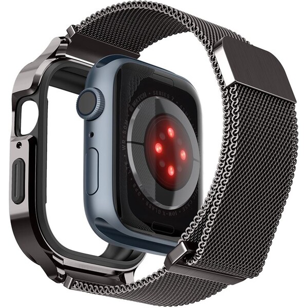 Spigen-Metal-Fit-Pro-reminek-s-pouzdrem-Apple-Watch-9-8-7-45mm-grafitovy