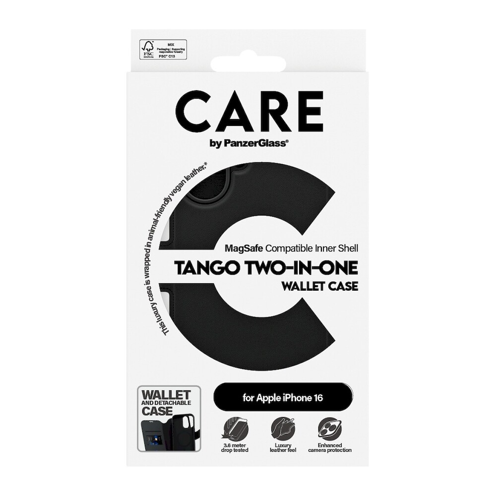 PanzerGlass-CARE-pouzdro-Apple-iPhone-16-MagSafe-Wallet-2v1-cerny