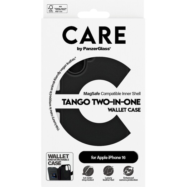 PanzerGlass-CARE-pouzdro-Apple-iPhone-16-MagSafe-Wallet-2v1-cerny
