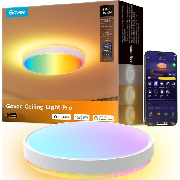 Govee-RGBICWW-Smart-kulate-stropni-svetlo-4300lm-38cm-Matter