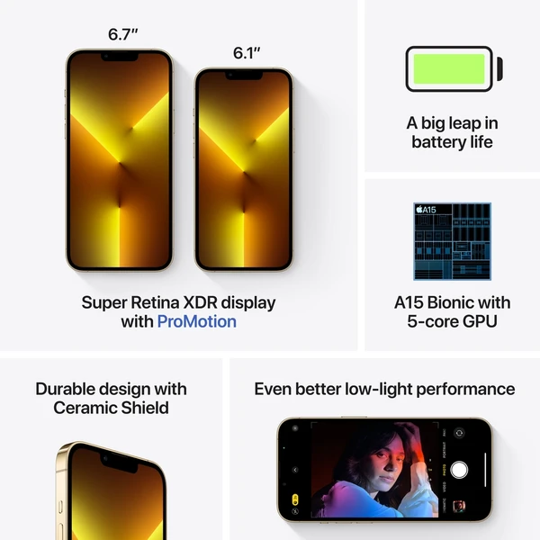 Apple iPhone 13 Pro 256GB zlatý - Mobilní telefony - Obrázek QEBS600301