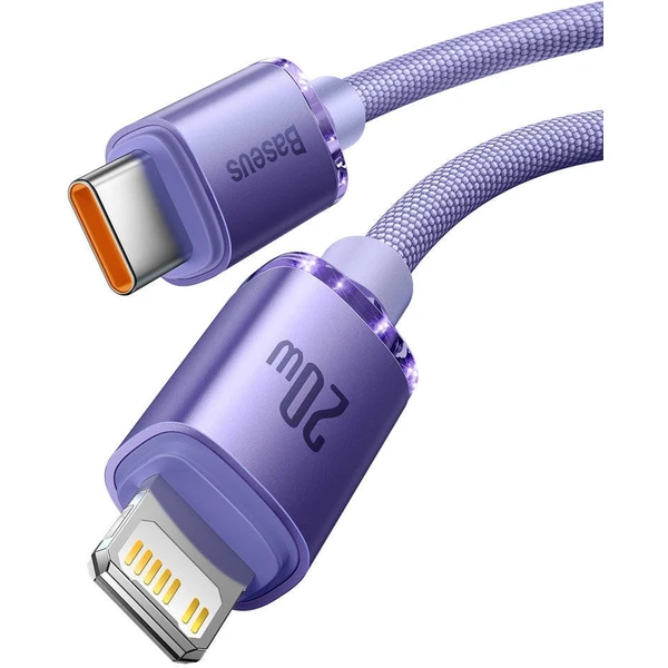 Baseus Crystal Shine Series kabel USB-C/Lightning (20W) 1,2m fialový - Kabely - Obrázek QJRL100501