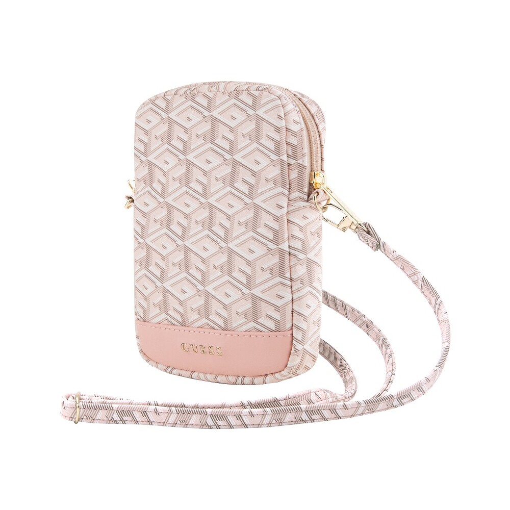 Guess-PU-G-Cube-Wallet-Phone-Bag-Zipper-ruzovy