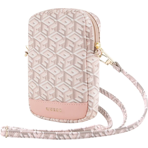 Guess PU G Cube Wallet Phone Bag Zipper růžový - Crossbody - Obrázek QK72000N01