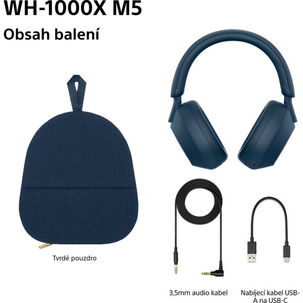 Sony-WH-1000XM5-bezdratova-sluchatka-modra