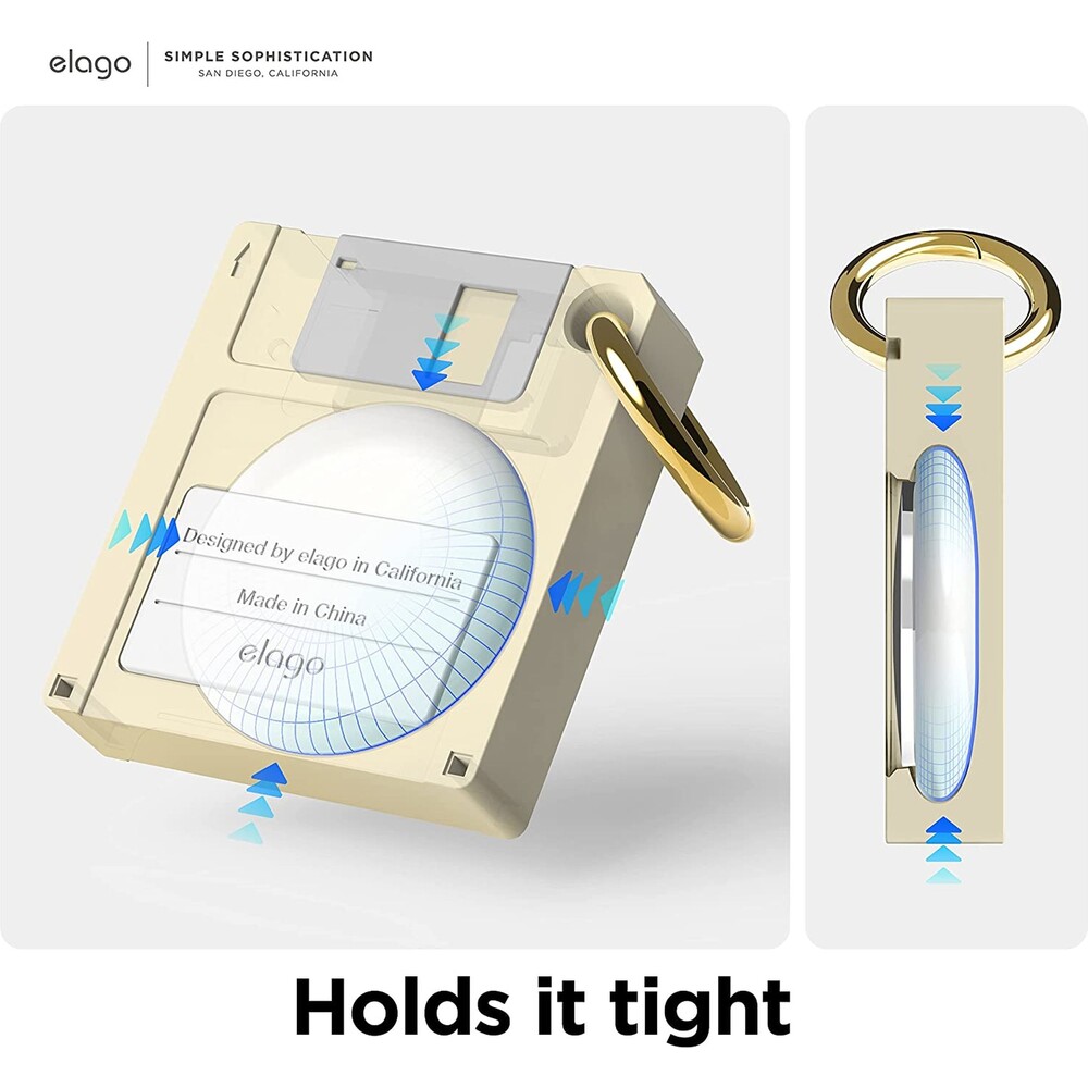 ELAGO-Floppy-Disk-pouzdro-pro-Apple-AirTag-bezove