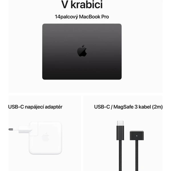 CTO Apple MacBook Pro 14" / CZ KLV / 2TB SSD / M3 Max 16xCPU / 40xGPU / 64GB / 96W / Vesmírně černá - Notebooky - Obrázek QUH9000G01