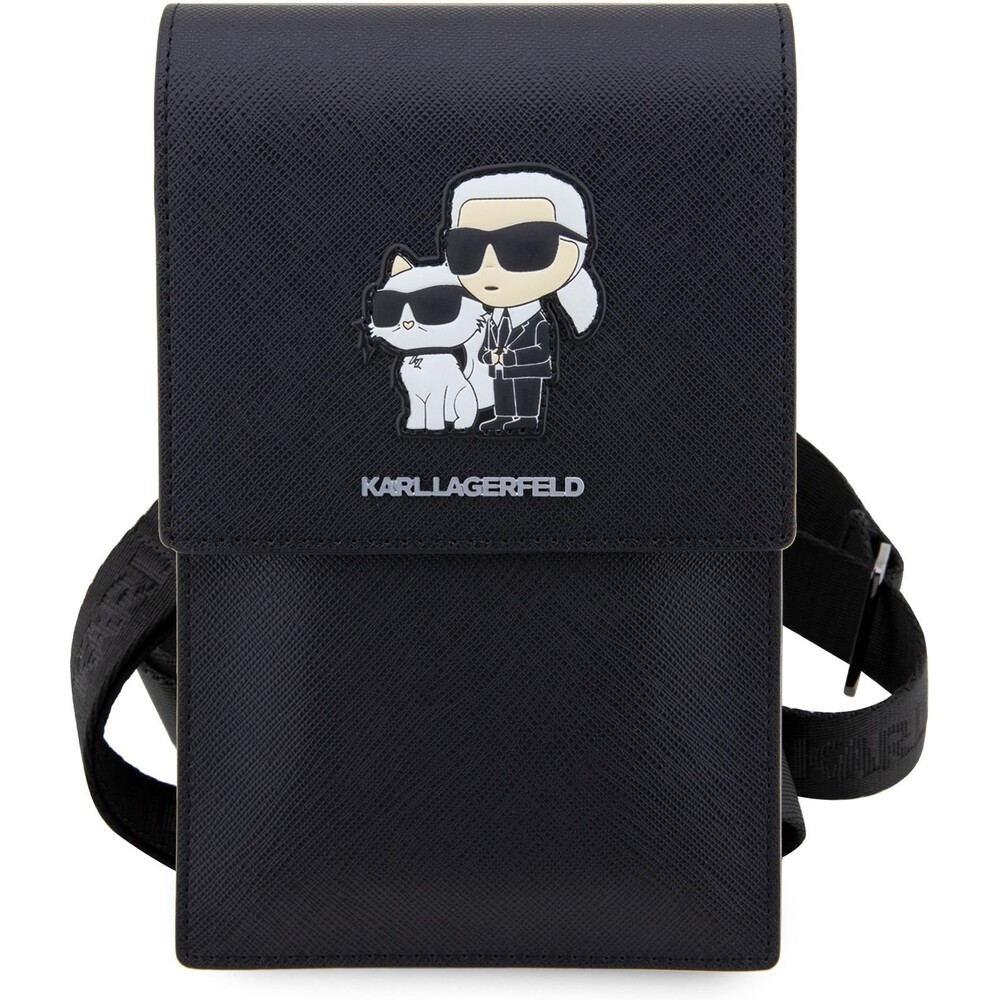 Karl-Lagerfeld-Saffiano-Metal-Logo-NFT-Wallet-Bag-pouzdro-cerne