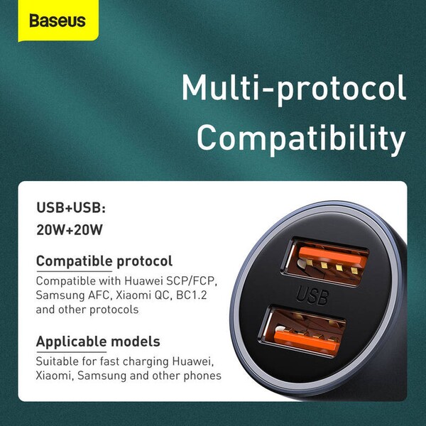 Baseus-Golden-Contactor-Pro-40W-USB-C-nabijecka-do-auta-seda