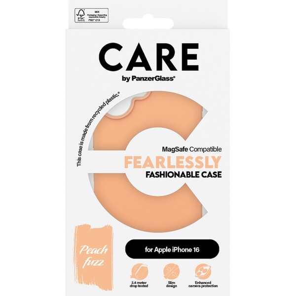 PanzerGlass-CARE-kryt-Apple-iPhone-16-MagSafe-Fearlessly-broskvovy