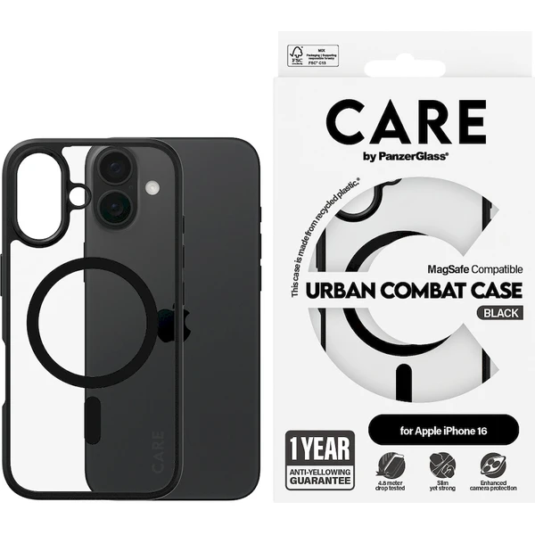 PanzerGlass® CARE kryt Apple iPhone 16 MagSafe Urban Combat černý/černý - Pouzdra - Obrázek R108000P01